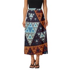 Fractal Triangle Geometric Abstract Pattern Classic Midi Chiffon Skirt