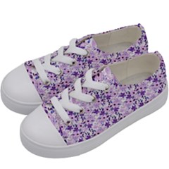 Purple Flowers 001 Kids  Low Top Canvas Sneakers