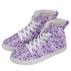 Purple Flowers 001 Men s Hi-top Skate Sneakers by DinkovaArt