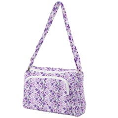 Purple Flowers 001 Front Pocket Crossbody Bag