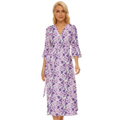 Purple Flowers 001 Midsummer Wrap Dress