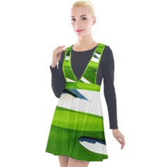 Golf Course Par Green Plunge Pinafore Velour Dress