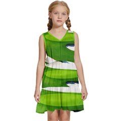 Golf Course Par Green Kids  Sleeveless Tiered Mini Dress by Proyonanggan