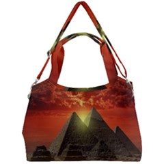 Pyramids Egypt Monument Landmark Sunrise Sunset Egyptian Double Compartment Shoulder Bag