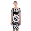 Circular Concentric Radial Symmetry Abstract Classic Short Sleeve Midi Dress View1