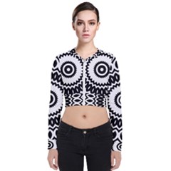 Circular Concentric Radial Symmetry Abstract Long Sleeve Zip Up Bomber Jacket by Proyonanggan