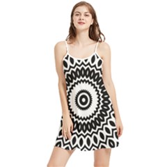 Circular Concentric Radial Symmetry Abstract Summer Frill Dress