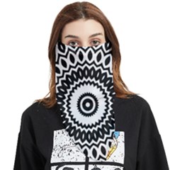 Circular Concentric Radial Symmetry Abstract Face Covering Bandana (triangle) by Proyonanggan