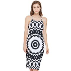 Circular Concentric Radial Symmetry Abstract Bodycon Cross Back Summer Dress