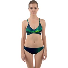 Iceland Aurora Borealis Wrap Around Bikini Set by Proyonanggan