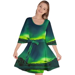 Iceland Aurora Borealis Velour Kimono Dress