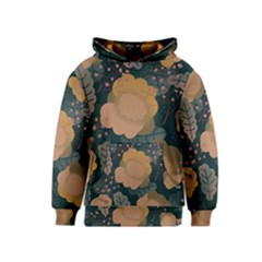 Flower Patterns Pattern Beige Green Kids  Pullover Hoodie