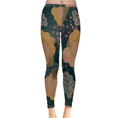 Flower Patterns Pattern Beige Green Inside Out Leggings