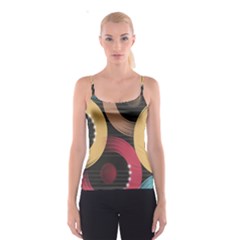 Circle Colorful Shine Line Pattern Geometric Spaghetti Strap Top