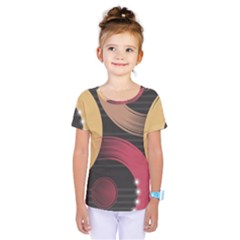 Circle Colorful Shine Line Pattern Geometric Kids  One Piece T-shirt