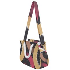 Circle Colorful Shine Line Pattern Geometric Rope Handles Shoulder Strap Bag by Proyonanggan