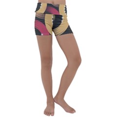 Circle Colorful Shine Line Pattern Geometric Kids  Lightweight Velour Yoga Shorts