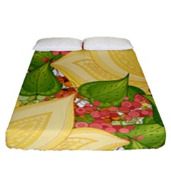 Pattern Texture Leaves Fitted Sheet (queen Size)