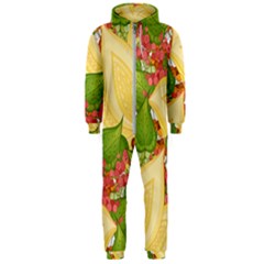 Pattern Texture Leaves Hooded Jumpsuit (men)