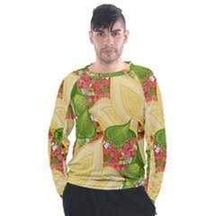 Pattern Texture Leaves Men s Long Sleeve Raglan T-shirt