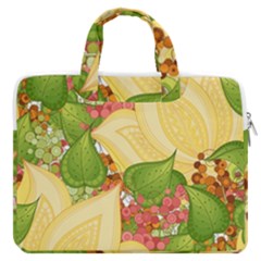 Pattern Texture Leaves Macbook Pro 15  Double Pocket Laptop Bag 