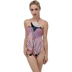 Abstract Boho Bohemian Style Retro Vintage Go With The Flow One Piece Swimsuit