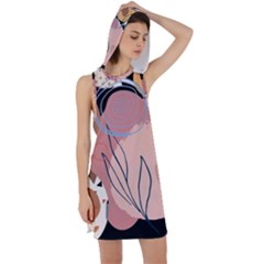 Abstract Boho Bohemian Style Retro Vintage Racer Back Hoodie Dress