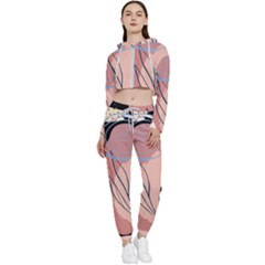 Abstract Boho Bohemian Style Retro Vintage Cropped Zip Up Lounge Set by Proyonanggan