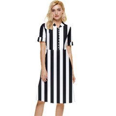 Stripes Geometric Pattern Digital Art Art Abstract Abstract Art Button Top Knee Length Dress by Proyonanggan