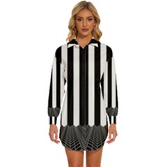 Stripes Geometric Pattern Digital Art Art Abstract Abstract Art Womens Long Sleeve Shirt Dress