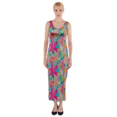Carm Leaves  Fitted Maxi Dress