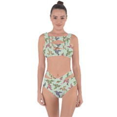 Berries Flowers Pattern Print Bandaged Up Bikini Set 