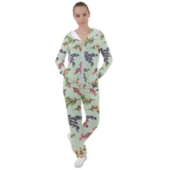 Berries Flowers Pattern Print Women s Tracksuit