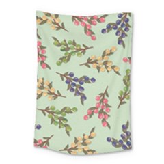 Berries Flowers Pattern Print Small Tapestry