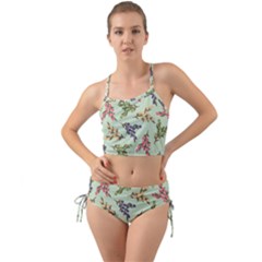 Berries Flowers Pattern Print Mini Tank Bikini Set by Maspions