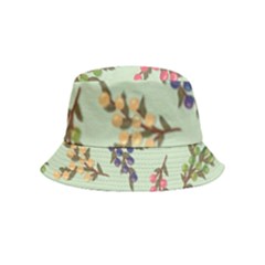 Berries Flowers Pattern Print Inside Out Bucket Hat (kids)