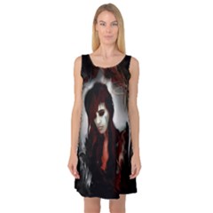 Melancholy Autumn Sleeveless Satin Nightdress