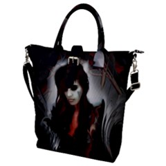 Melancholy Autumn Buckle Top Tote Bag by MRNStudios