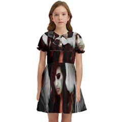 Melancholy Autumn Kids  Bow Tie Puff Sleeve Dress by MRNStudios