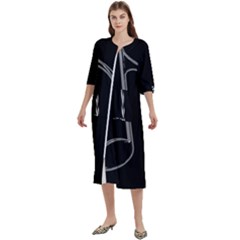 Eighth Note 8e245177-3b01-46c5-8203-b2dfeddb6d62 Women s Cotton 3/4 Sleeve Nightgown