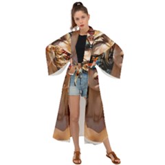 Colorful Model Maxi Kimono by Sparkle