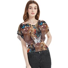 Colorful Model Butterfly Chiffon Blouse