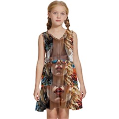 Colorful Model Kids  Sleeveless Tiered Mini Dress by Sparkle