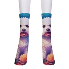 Cute Puppy With Flowers Crew Socks