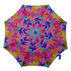 Pink And Blue Floral Hook Handle Umbrellas (large) by Sparkle