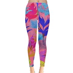 Pink And Blue Floral Everyday Leggings 