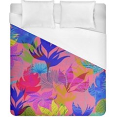 Pink And Blue Floral Duvet Cover (california King Size)