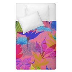 Pink And Blue Floral Duvet Cover Double Side (single Size)