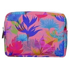 Pink And Blue Floral Make Up Pouch (medium)