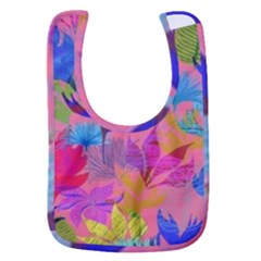 Pink And Blue Floral Baby Bib